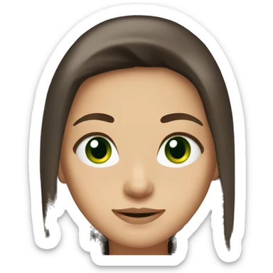 Gerl brunet long hair and green eyes  sticker