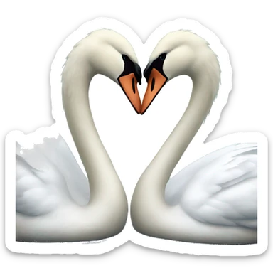 2 swans kissing sticker