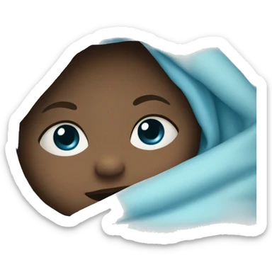 a little baby wrapped in blue blanket sticker
