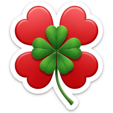 Five leaf clover in black clover in red and black colour  sticker