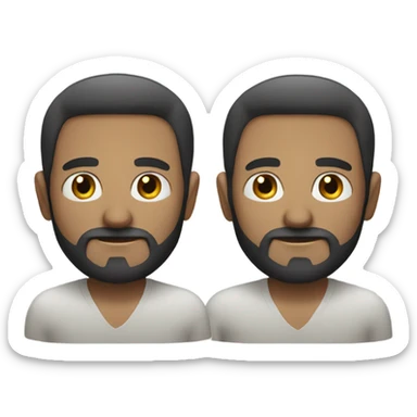 white man with dark facial hair and a calm smile sticker