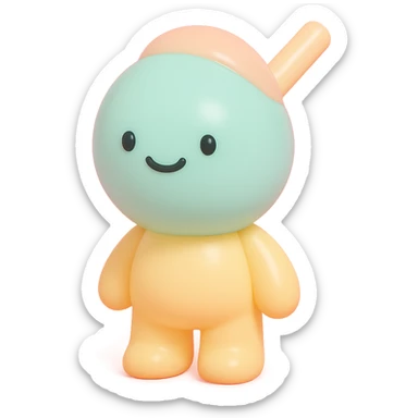lollipop, vinyl figure style sticker