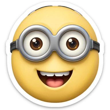 happy minion face sticker