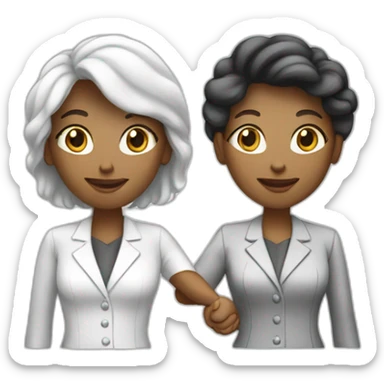 two white business women with different hair colors shaking hands sticker