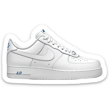 White Nike Air Force 1 sneaker with clean design and Nike swoosh sticker