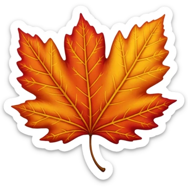 LEAF Falling FROM  tree with beautiful autumn colors, sticker