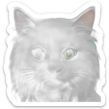 white cat blue and green eye with long hair sticker