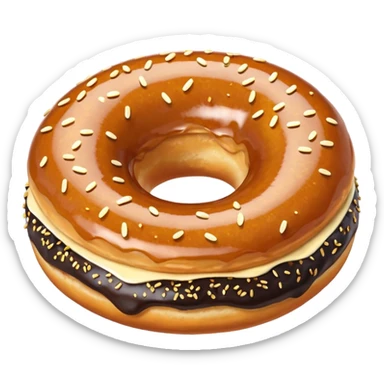 plain donut with sesame seeds sticker