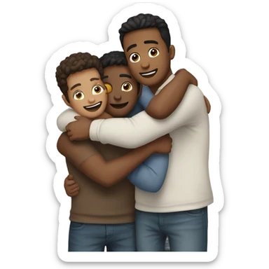 5 friends hugging  sticker