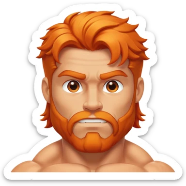 Hercules muscular hero with orange hair sticker