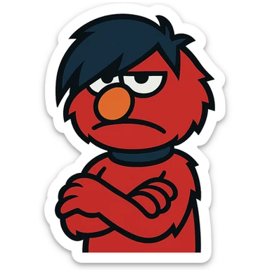 annoyed emo Elmo sticker
