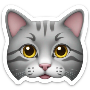 Cat-grey-fat sticker