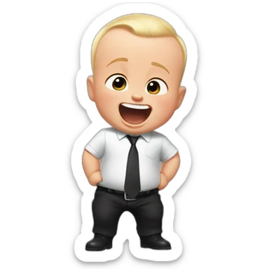 the boss baby is laughing really loud sticker