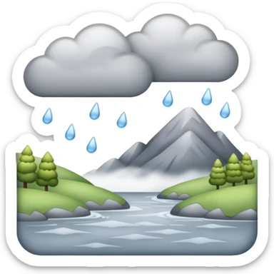 sleeting weather landskape sticker