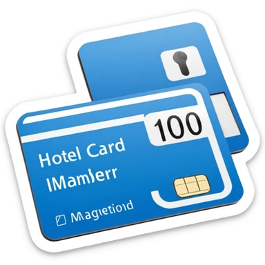 hotel key card with room number sticker