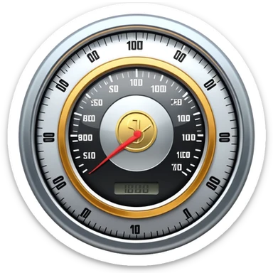 speedometer with a dollar coin in the center sticker