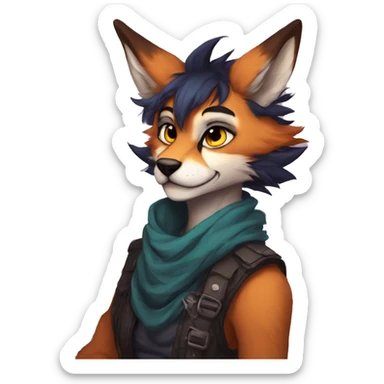 Edgy anthro furry by Falvie, LiLaiRa, AngieWolf sticker