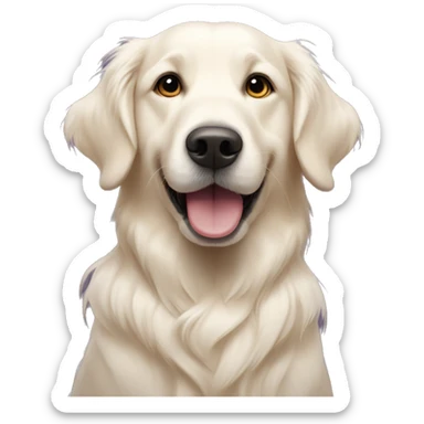 White golden retriever with heart eyes sticker