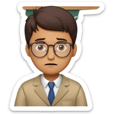super stressed out guy doing math sticker