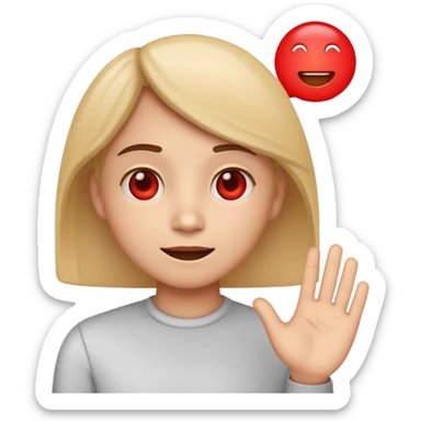 digital assistant emoji with a friendly face and a subtle error notification such as a red dot or exclamation mark, communicating its ability to make errors sticker