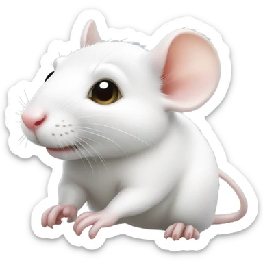 Cute white rat  sticker