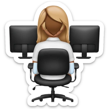 Woman from the Back of head sitting on an office chair sticker