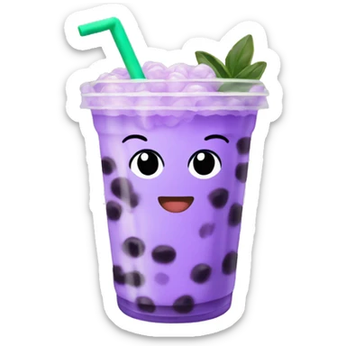 Lilac boba tea sticker