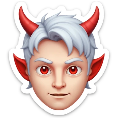 Innocent face with devil horns sticker