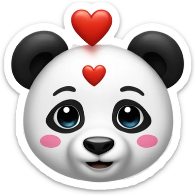 Panda with hearts sticker