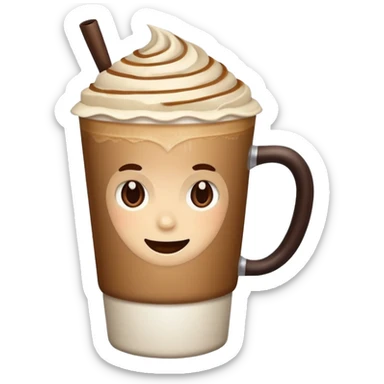 Coffee latte color  creamy and dark brown sticker