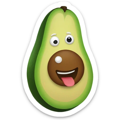 avocado waving hand sticker