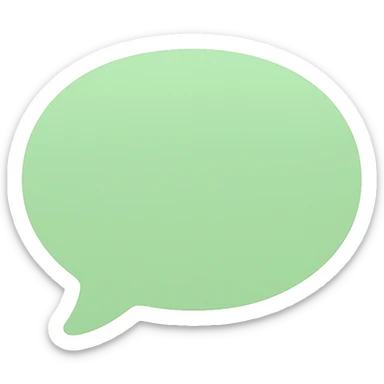 minimalist flat design icon of a chat bubble, vector style, centered on a plain background, clean lines, smooth gradients, modern color palette, suitable for app or UI design sticker