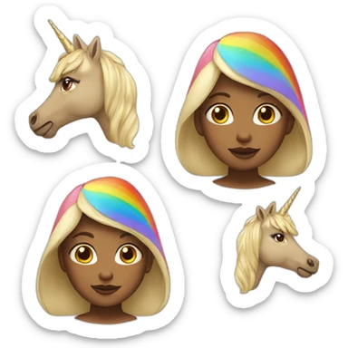 Girl-with-raibow-unicorn-hat sticker
