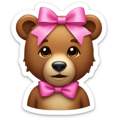 Bear with pink bow  sticker