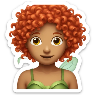 curly red headed fairy sticker