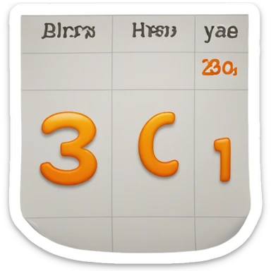 orange calendar with number 30 sticker