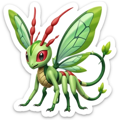 Meloetta-Beedrill-Flygon-Scyther-Celebi-fusion sticker