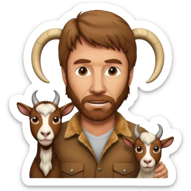 Chuck Norris and Goat sticker