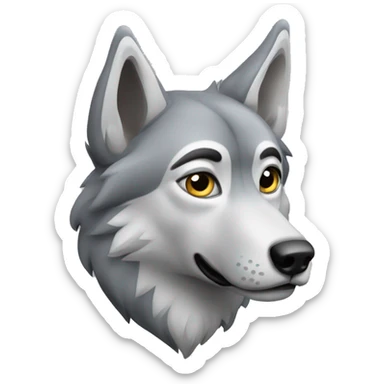 loup gris clin d'oeil sticker