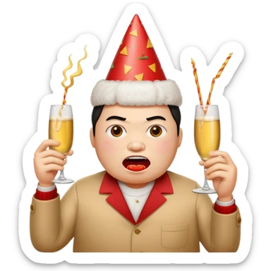 gum deng fat eating hamburur angry mad and red sticker