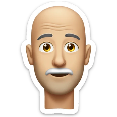 skibidi toilet bald man only head sticker