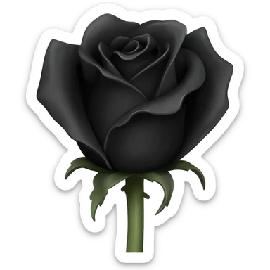 black rose with black ink sticker