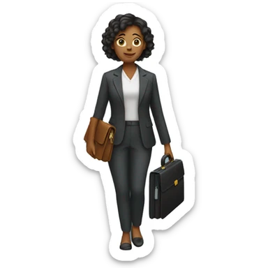 woman holding briefcase sticker