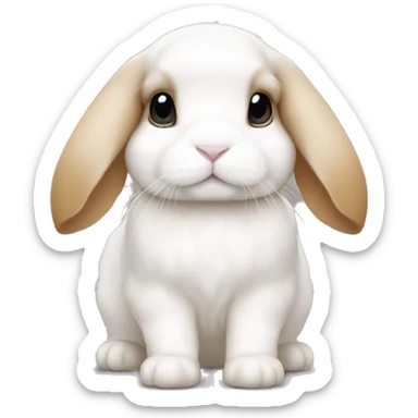 White and caramel baby holland lop sticker