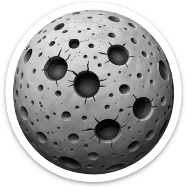planet with a lot of craters sticker