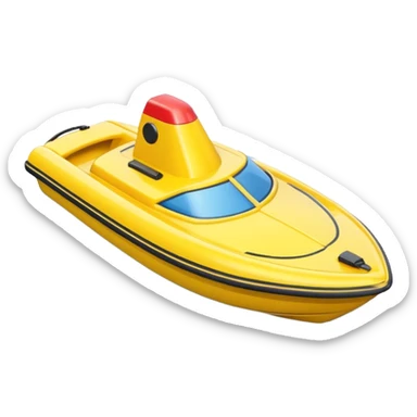 yellow plastic toy boat sticker