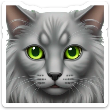 Evil nebelung cat with green eyes who is drooling sticker