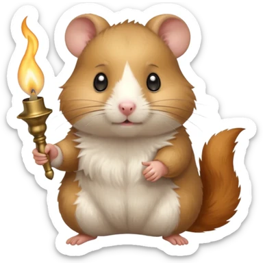 hamster holding oil lamp lighter sticker