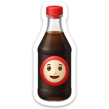 dark soy sauce bottle with red cap. sticker