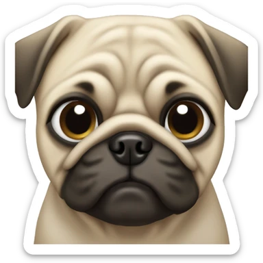 un pug qui tourne la tête  sticker